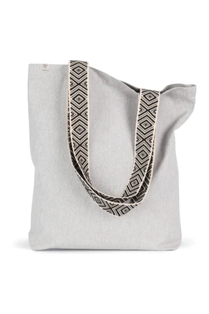 Recycled flat bottom shopping bag