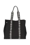 Große recycelte Shoppingtasche mit Falte Black Night / Nippon Ecru