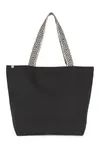 Große, recycelte Shoppingtasche Black Night / Ethnic Black