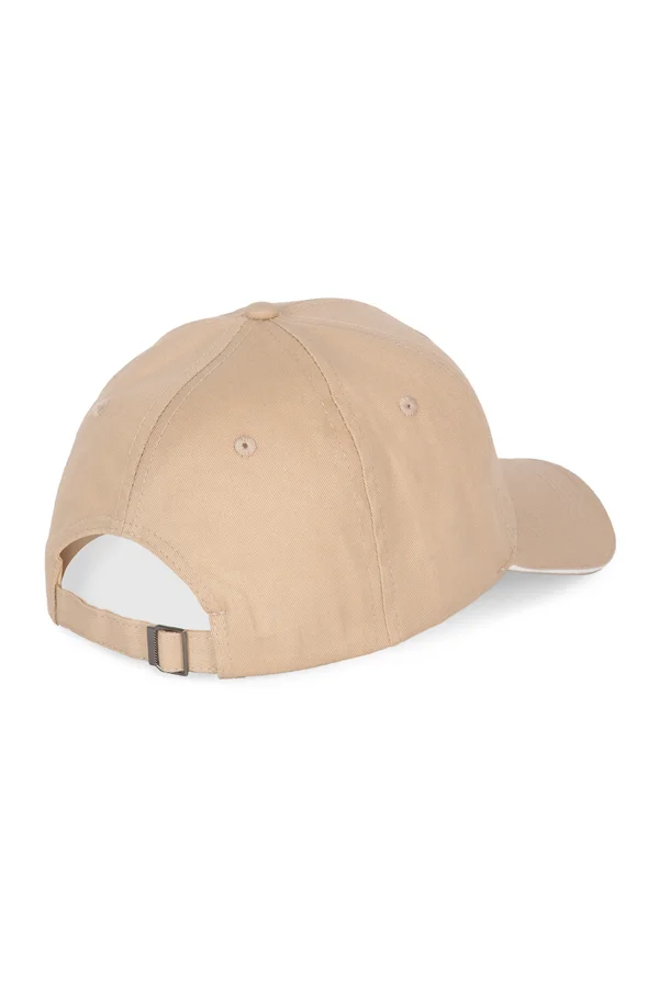6-Panel-Kappe mit Kontrast-Sandwichschirm Beige / White