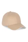 6-Panel-Kappe mit Kontrast-Sandwichschirm Beige / White