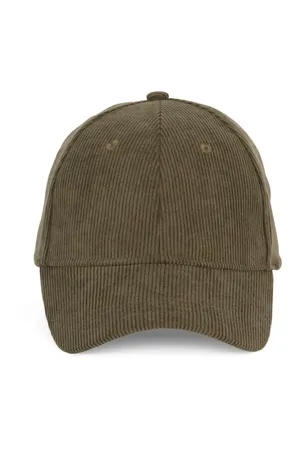 Kappe aus Samt – 6 Panels Dark Olive