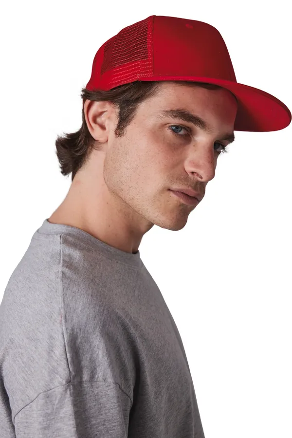 Trucker flat peak cap - 6 panels
