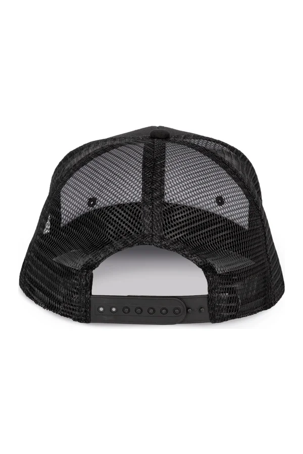Trucker-Cap - 6-Panels-Kappe, Flachschirm Black