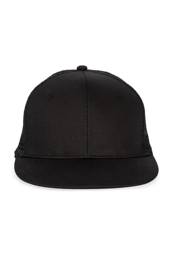 Trucker-Cap - 6-Panels-Kappe, Flachschirm Black