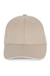 6-Panel-Kappe mit Kontrast-Sandwichschirm Beige / White
