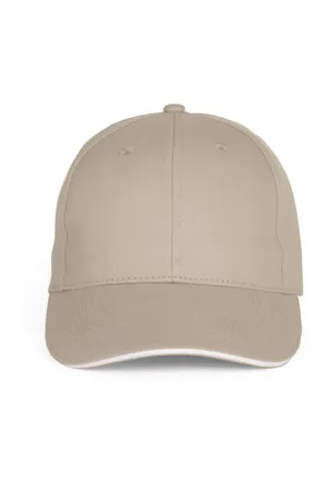 Baseball-Kappe mit Sandwichstruktur – 6 Panels Beige / White
