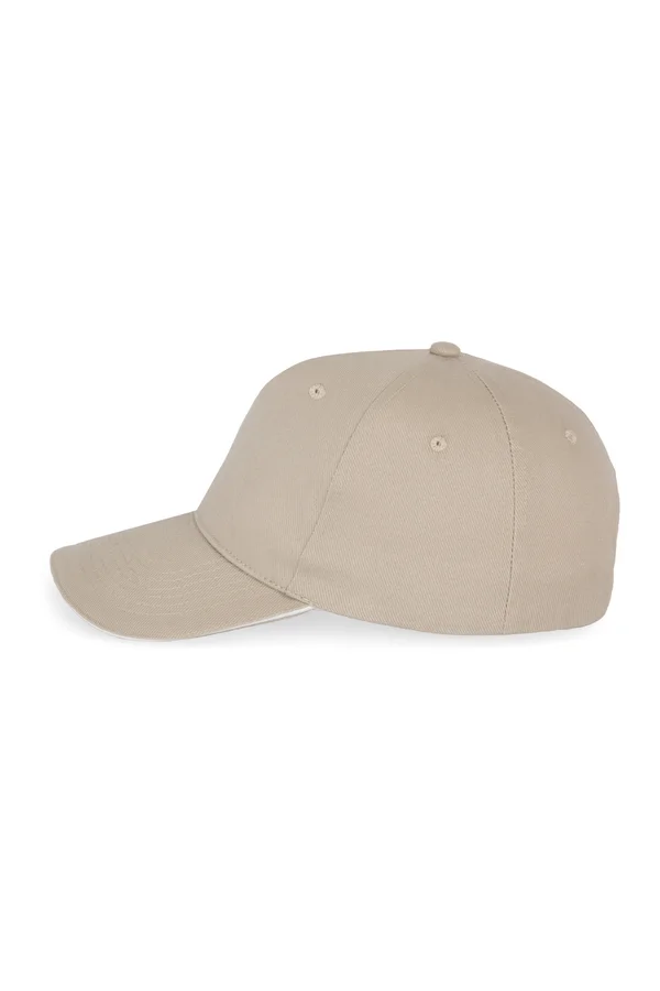 Baseball-Kappe mit Sandwichstruktur – 6 Panels Beige / White