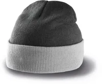 Two-tone beanie with turn-up