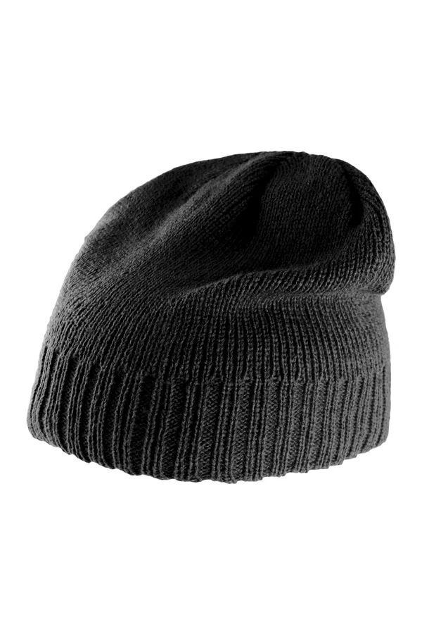 Rippstrick-Mütze Black