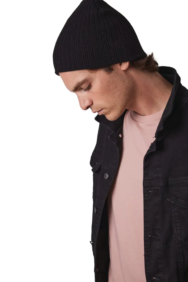 Rib-knit beanie