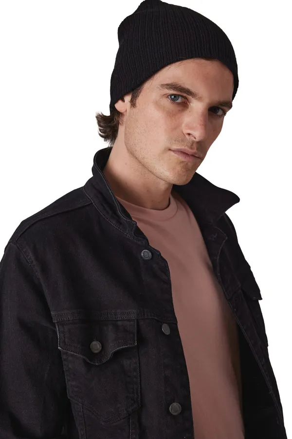 Rib-knit beanie
