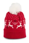 Rentier Weihnachtsmützev Cherry Red / Natural