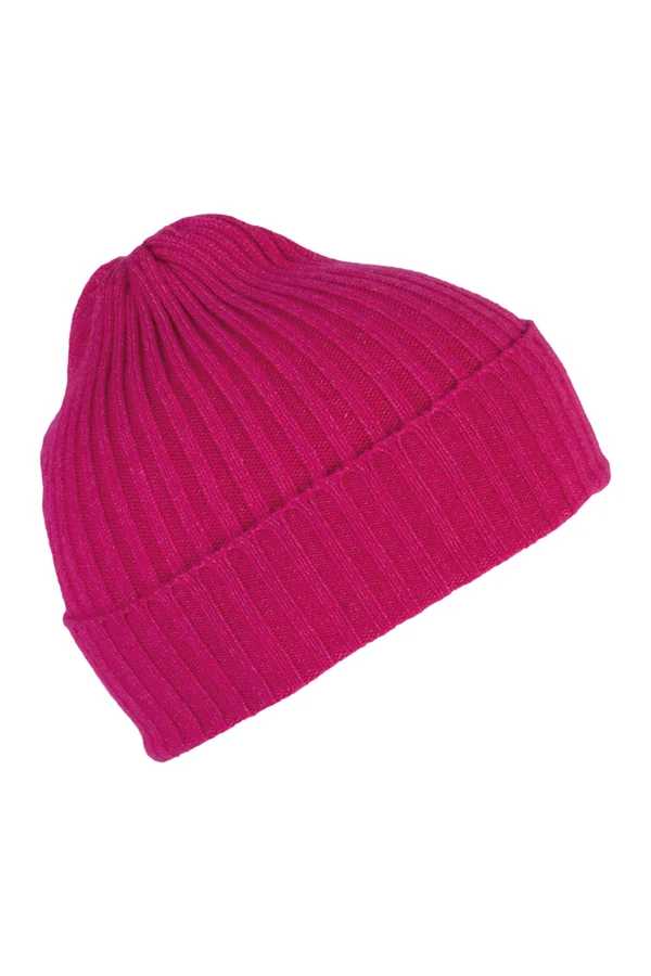Grobgestrickte Mütze Off Fuchsia