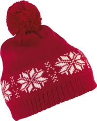 Christmas beanie knitted with Fair Isle pattern