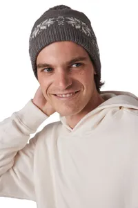 Christmas beanie knitted with Fair Isle pattern