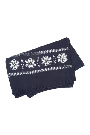 Gestrickter Weihnachtsschal mit Sternmuster Night Navy