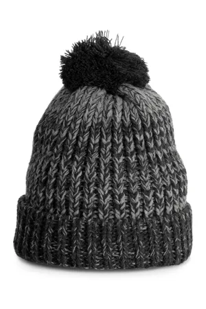 Bommelmütze Dark Grey Twist