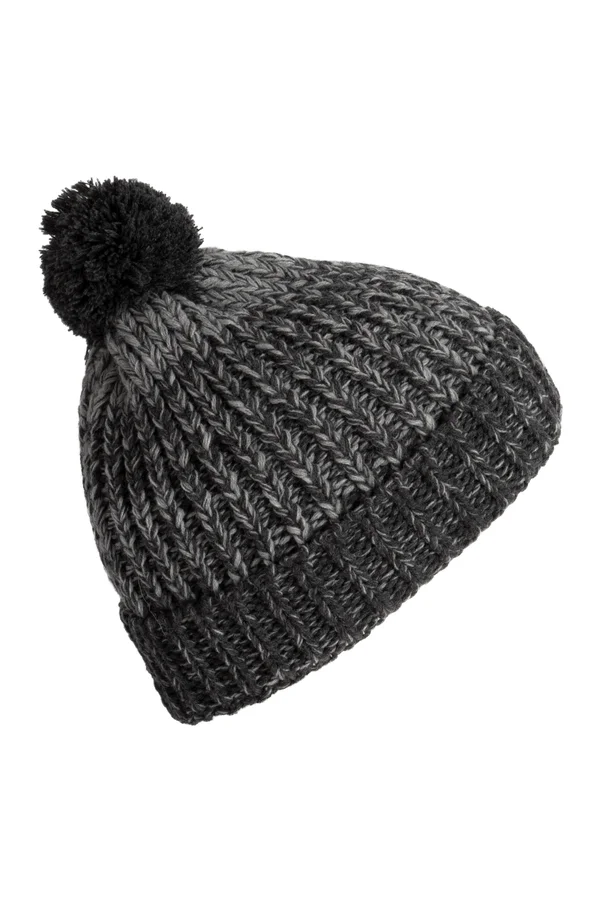 Bommelmütze Dark Grey Twist