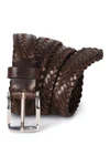 Leather plaited belt