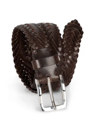 Geflochtener Ledergürtel dark brown
