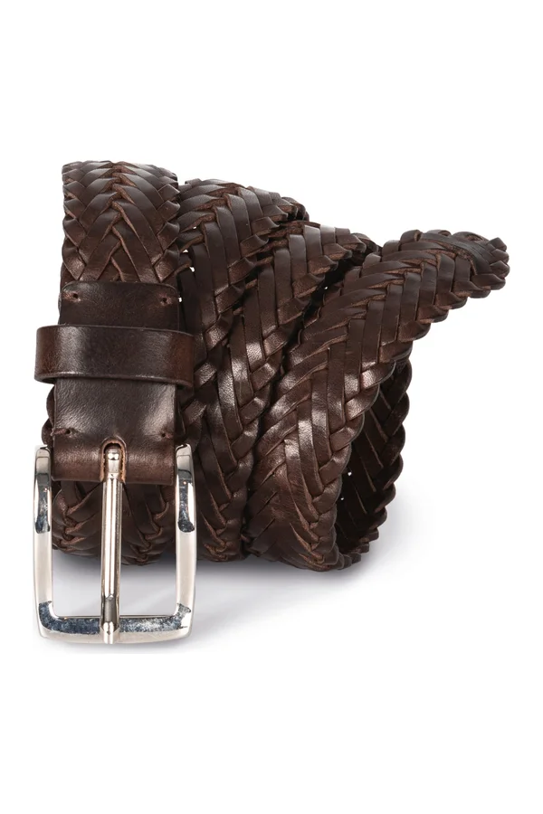 Geflochtener Ledergürtel dark brown