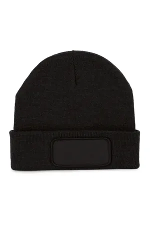 Recycelte Mütze mit Patch Black