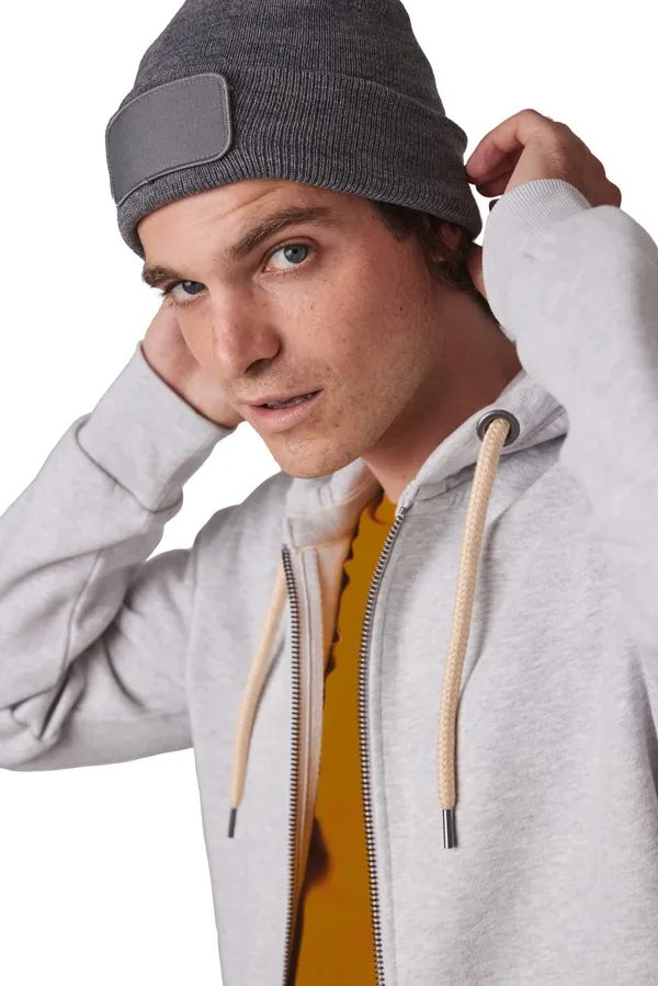 Recycled beanie with patch and Thinsulate lining