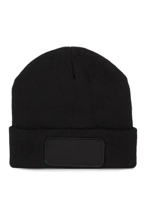 Recycelte Mütze mit Patch und Thinsulate™-Futter Black