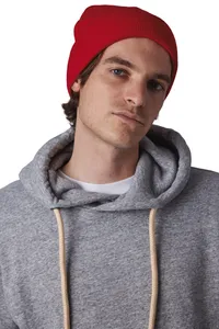 Recycled beanie with knitted turn-up