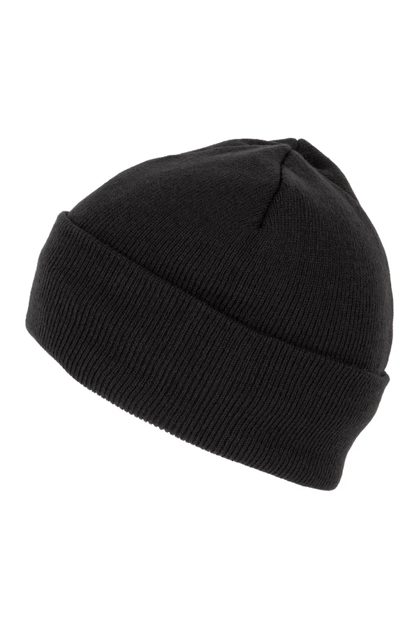Recycelte Mütze mit Patch Thinsulate™-Futter Black
