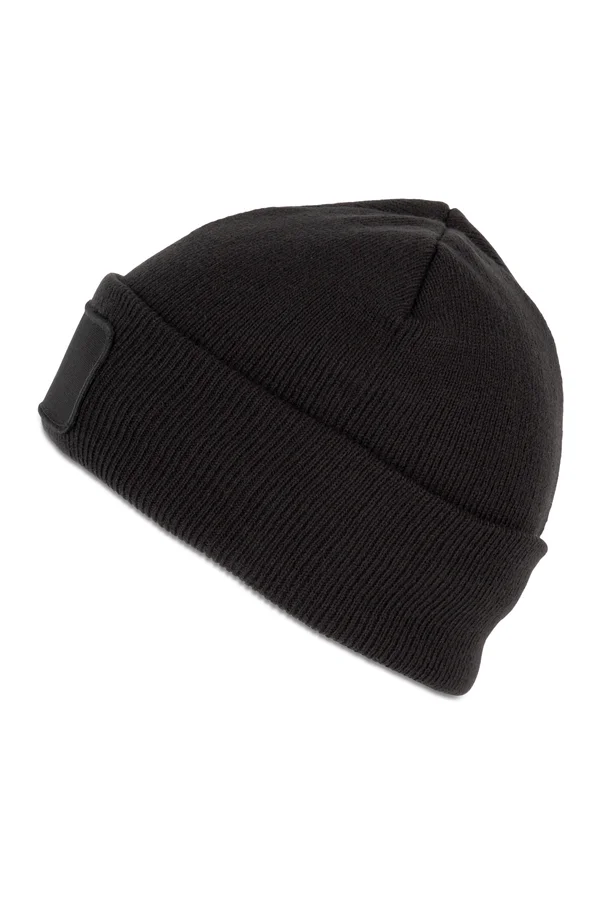 Mütze mit Patch und Thinsulate-Futter Black