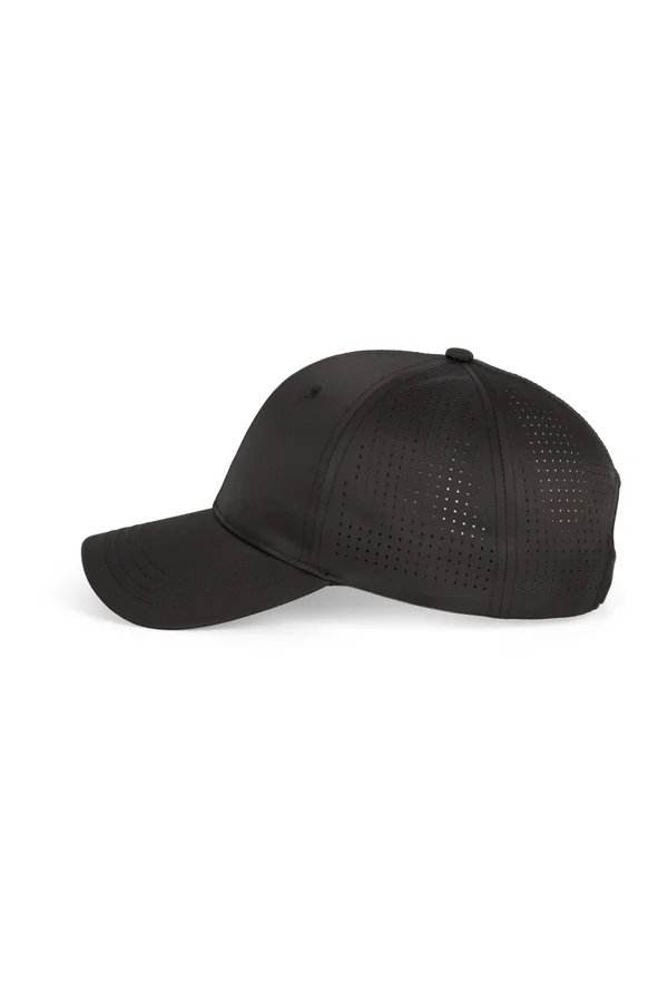Perforierte 6-Panel-Kappe Black
