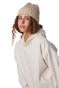 Double ribbed beanie with turn-up