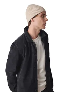 Ribbed beanie with turn-up