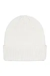 Gerippte Mütze mit Umschlag off white