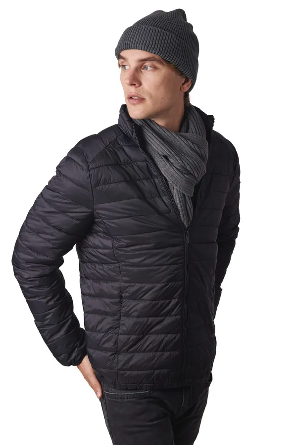 Ribbed beanie with double turn-up