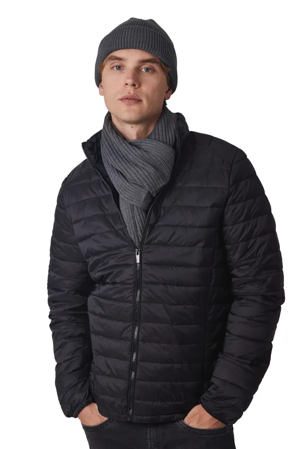Ribbed beanie with double turn-up