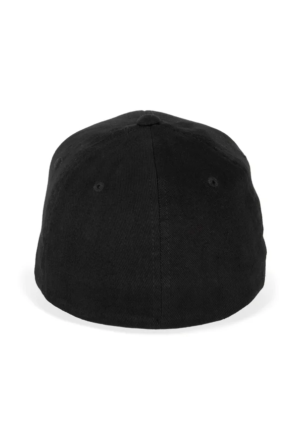 6-Panel Flexfit  Schirmmütze - Gebürstete Baumwolle Black