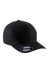 6-Panel Flexfit  Schirmmütze - Gebürstete Baumwolle Black