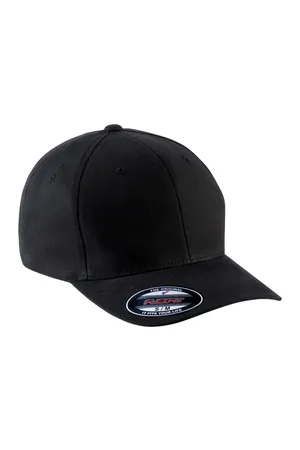 6-Panel Flexfit Schirmmütze - Gebürstete Baumwolle Black