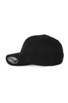 6-Panel Flexfit  Schirmmütze - Gebürstete Baumwolle Black