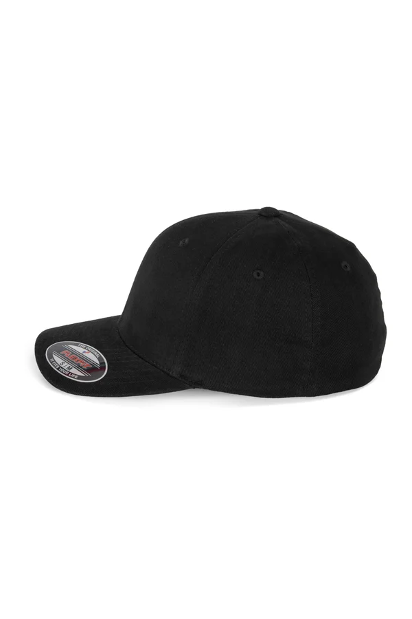 6-Panel Flexfit  Schirmmütze - Gebürstete Baumwolle Black