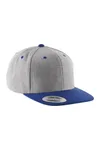 6-Panel-Kappe, flacher Schirm Heather Grey / Royal Blue