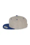 6-Panel-Kappe, flacher Schirm Heather Grey / Royal Blue