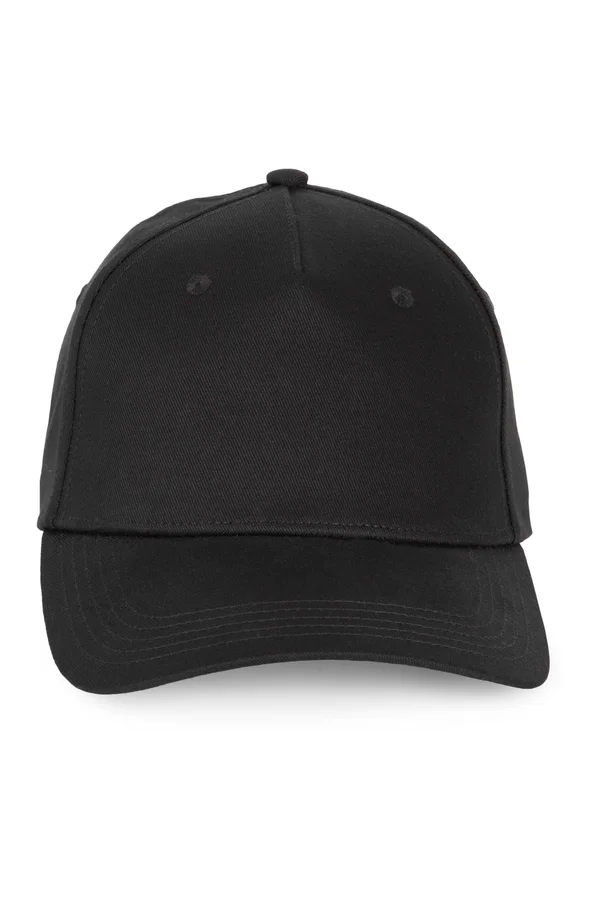 5-Panel-Kappe aus recycelter Baumwolle Black