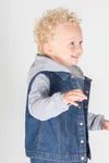 Kinder-Jeansjacke mit Kapuze Blue / Heather Grey