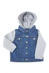 Kinder-Jeansjacke mit Kapuze Blue / Heather Grey