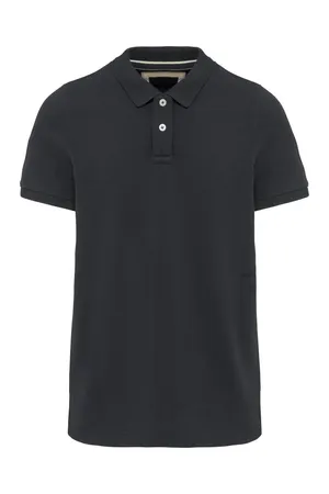 Kurzarm-Polohemd für Herren im Vintage-Stil Vintage Charcoal