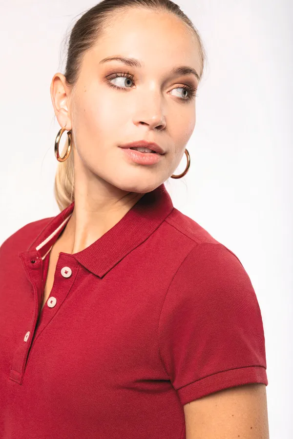 Kurzarm-Polohemd für Damen im Vintage-Stil